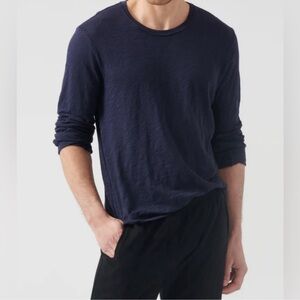 ATM Slub Jersey Long Sleeve Cotton Crew in Mid Blue, Size M